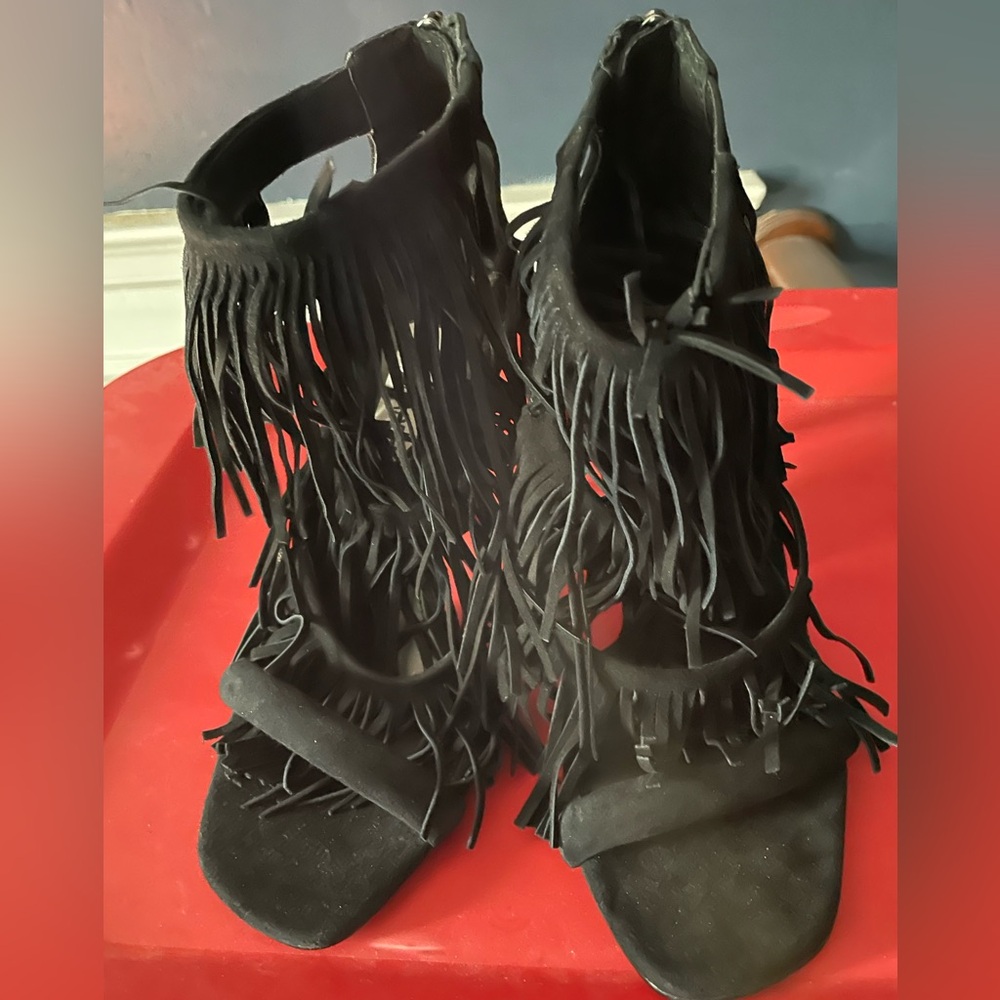 Steve Madden Suede Fringe Stiletto